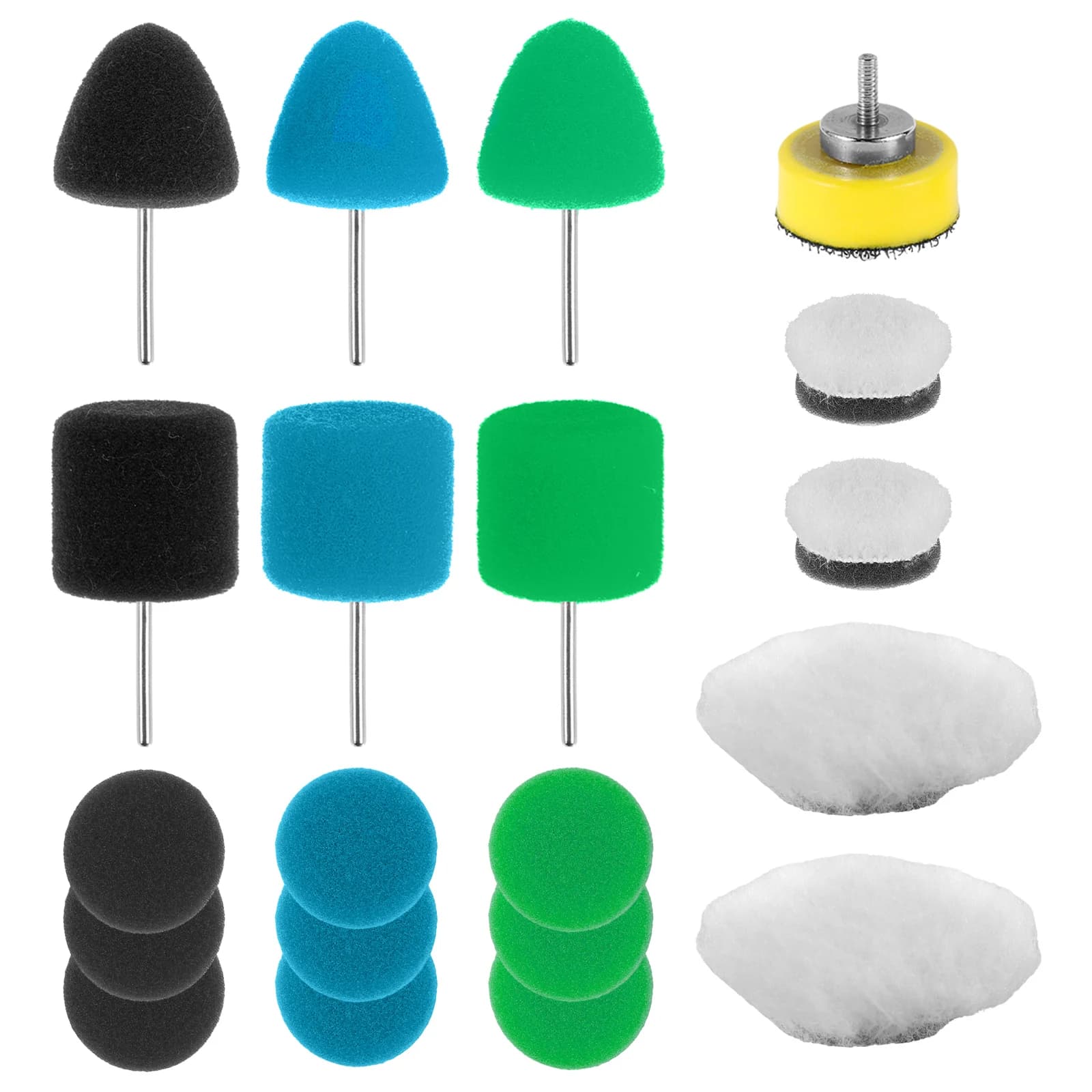 20 Pz Set 1 Pollici Mini Auto Schiuma Trapano Tampone di Lucidatura 25mm Dettaglio Spugna di Lana Ceretta Tamponi di Lucidatura Con Supporto per Dremel Utensile Rotante