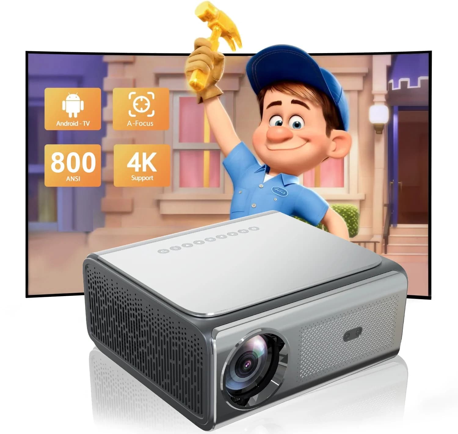 Proiettore Smart GY 800 8K Quad Core Android 11 5G WIFI LED 4K Video Full HD 1080P Mini Proiettore Home Theater 8K
