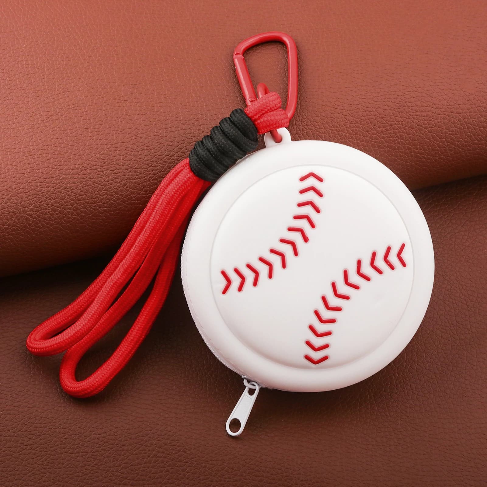 Silicone Coin Purse Baseball Basketball Football Tennis Ball Mini Wallet Storage Pouch Keychain Pendant For Sports Fans