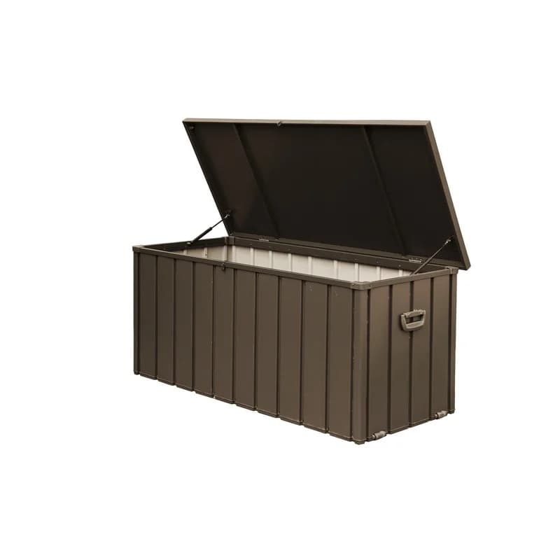 120 Gallon Outdoor Storage Deck Box Waterproof Patio Bin for Cushions, Pillows, Tools, Lockable Dark Brown