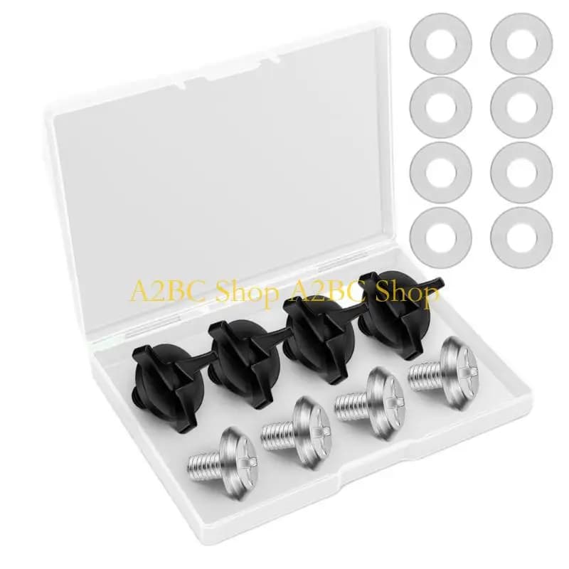A2BC Parti per caschi facile installazione viti per caschi da con rondelle in gomma Pacchetto accessori (Nero