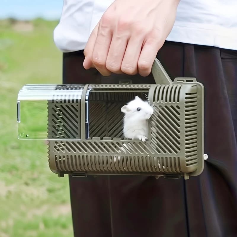 1Pc Portable Green Bird Cage Plastic Breathable Mesh Windows Lightweight Ideal Small Pet Travel Carrier Halloween Christmas Gift