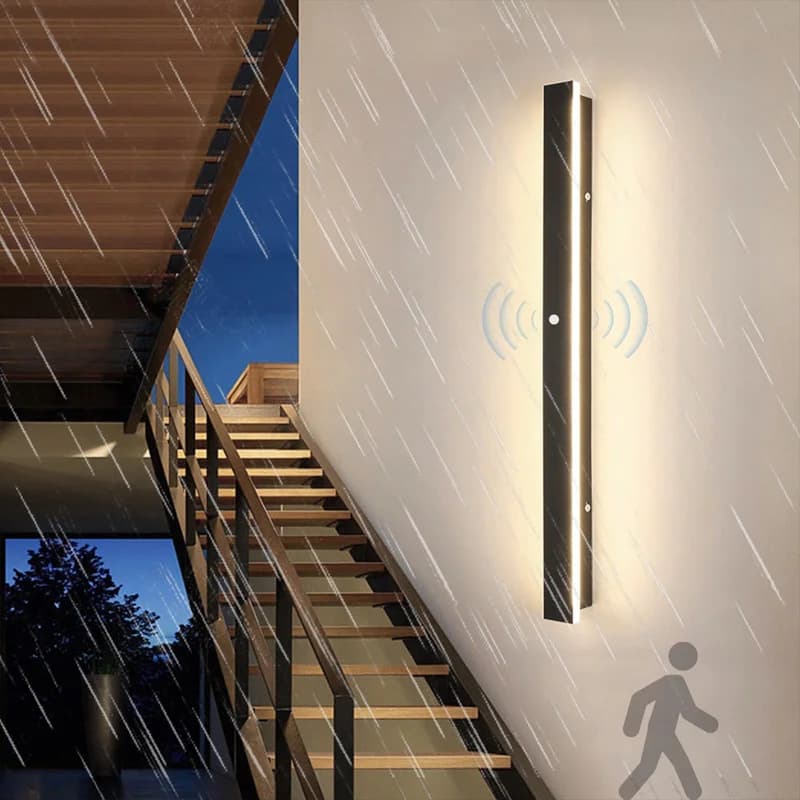 Outdoor Wall Light With Motion Sensor IP65 Waterproof Porch Wall Lamp Frosted Acrylic LED Modern Lamps Indoor Decorative Lights
