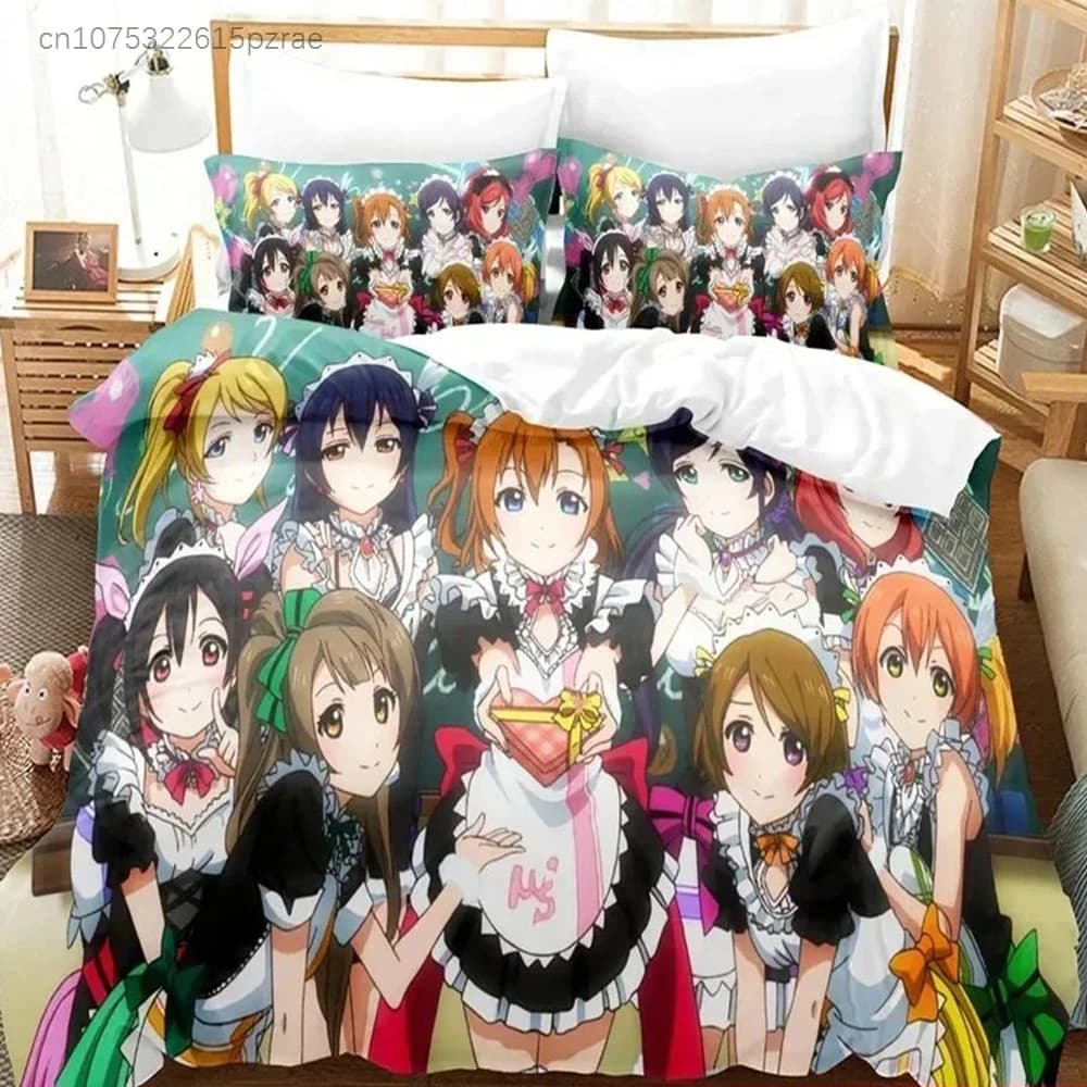 Anime 3D The Love Live Bedding Sets Duvet Cover Set With Pillowcase Twin Full Queen King Bedclothes Bed Linen Customizable