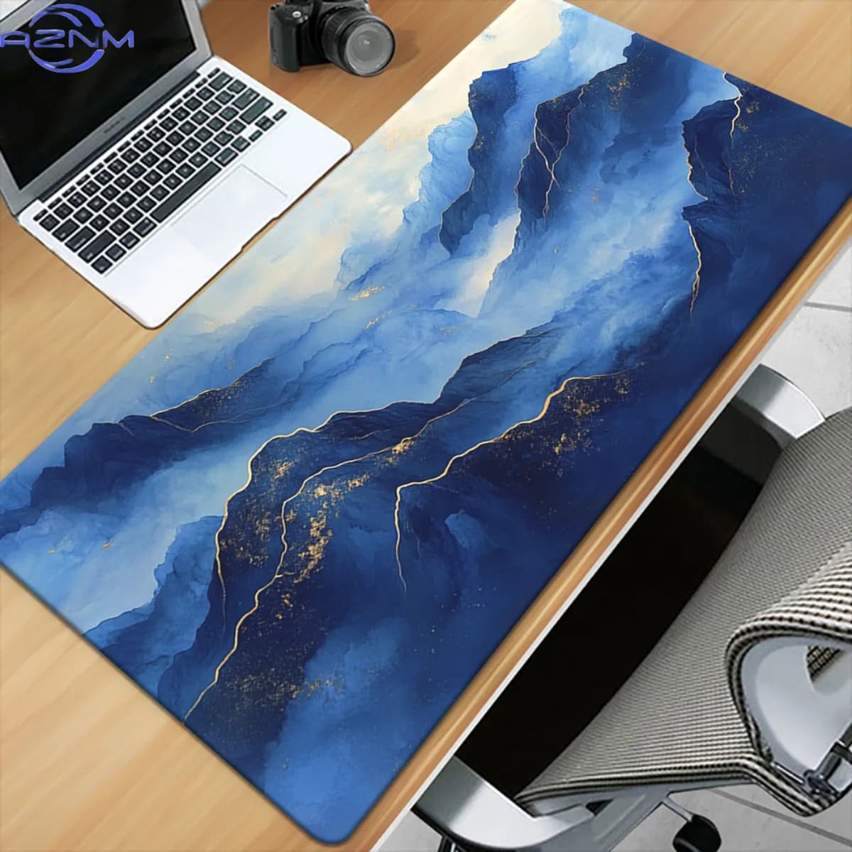1pc, Misty Mountain Landscape in Tones HD Printed Pad for Desk, Multi Functional XXL Mousepad, Keyboard Gaming Mouse Mats, Offi