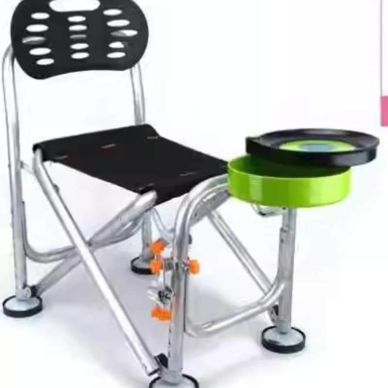 Stainless steel equipment box with backrest, multipurpose fishing stool for all terrain, portable fishing seat for fishing in banking kayak
