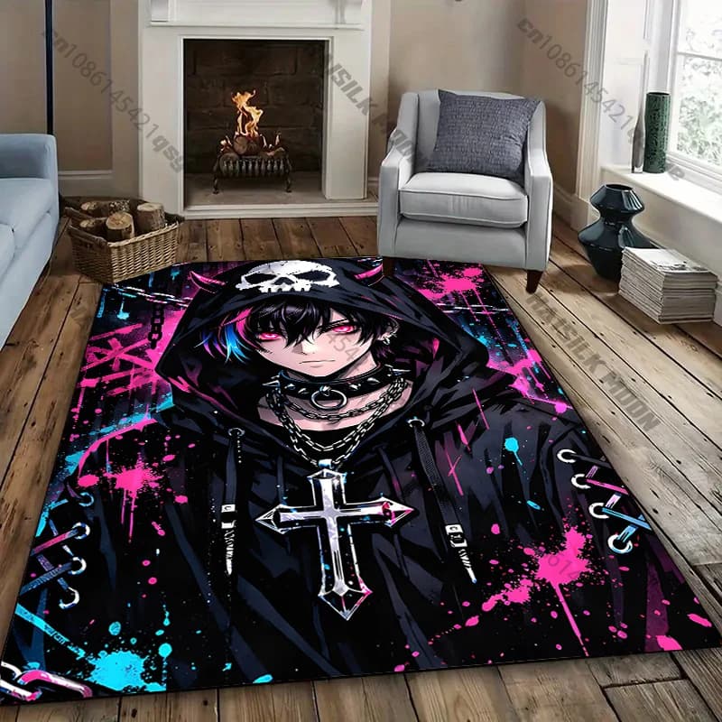"3D COOL Anime Boy Artistic Style Rug" living room bedroom sofa decor carpet, Luxury gift mat