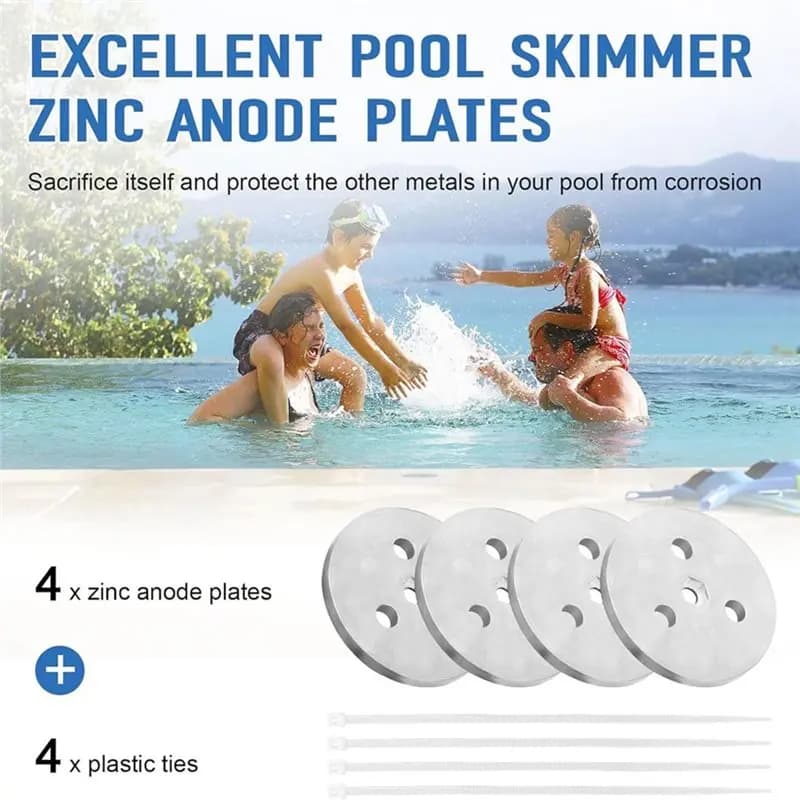 NALFI-Anti-Electrolysis Pool Zinc Anode Weight Plate(4 Pcs), Sacrificial Anode For Salt Water Systems