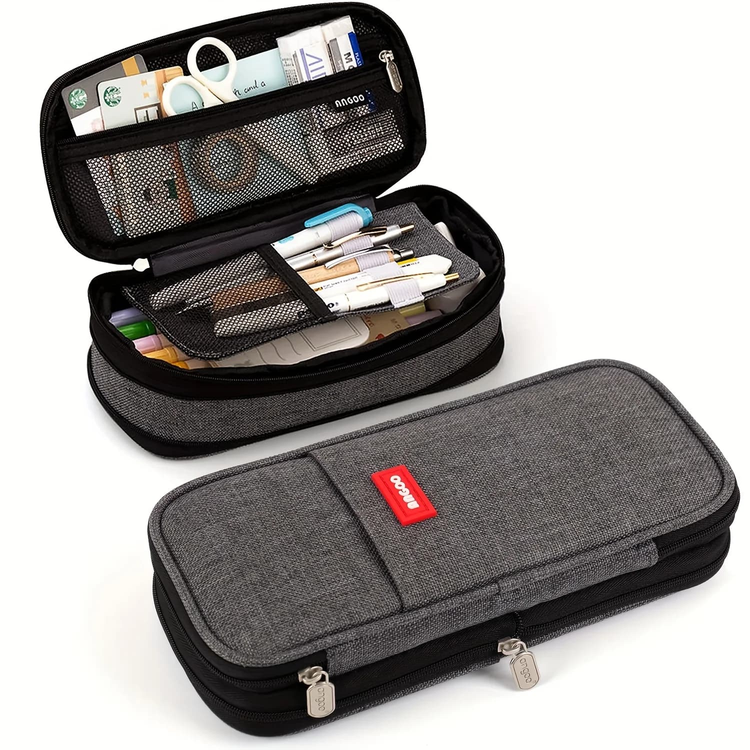 Portable Large Capacity Pencil Case Upper Pen Box Multifunctional Stationery Bag Boy Back to School Office Supplies Stationery