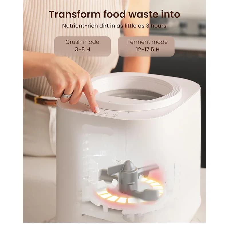 Compostore di legno da cucina Tritarifiuti alimentari per tasso domestico Contenitore per compost di odori con smalti dei rifiuti