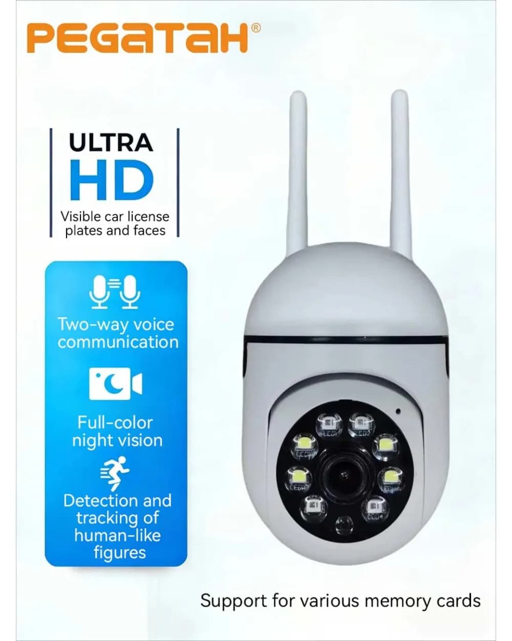 Telecamera di Sicurezza Wireless WiFi HD 5MP per Interni con Visione Notturna, Telecamera di Sorveglianza Wireless per Esterni, Baby Monitor, Telecamera CCTV