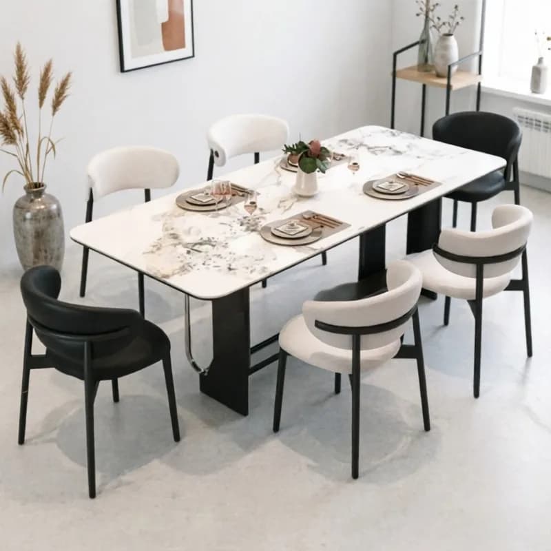Kitchen Square Dining Tables Modern Design Legs Nordic Luxury Dining Tables Dinette Restaurant Mesa De Jantar Furniture For Home