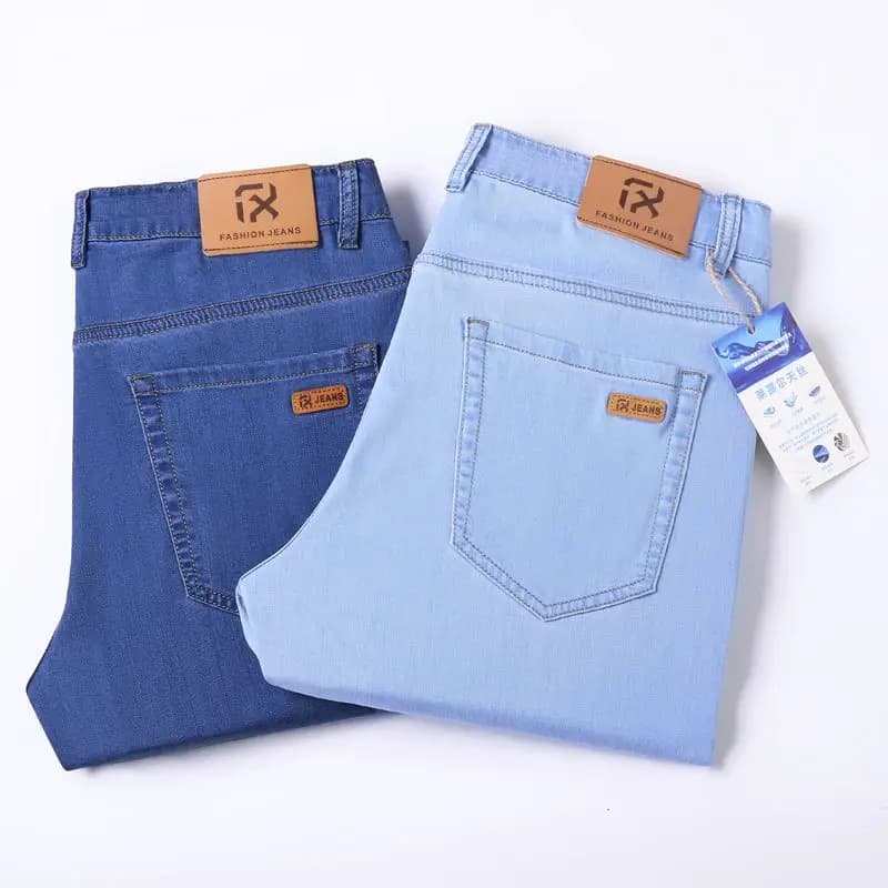 Nuovi Jeans da Uomo Estivi Casual, Elasticizzati, Classici, Leggeri e Versatili, Pantaloni in Denim da Lavoro, Abbigliamento Maschile