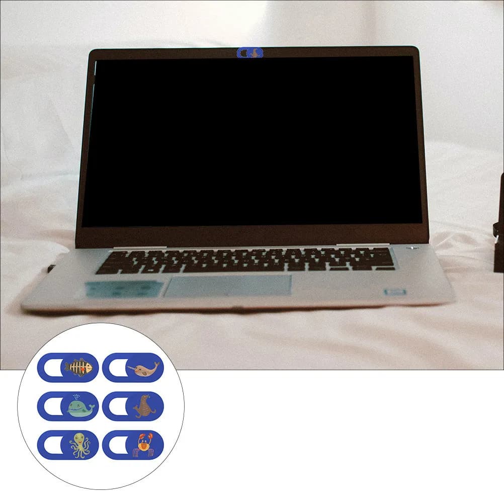 6 pcs for laptop webcam cover, ABS, with animated, lightweight and durable cartoon pattern, computer accessories and telephone