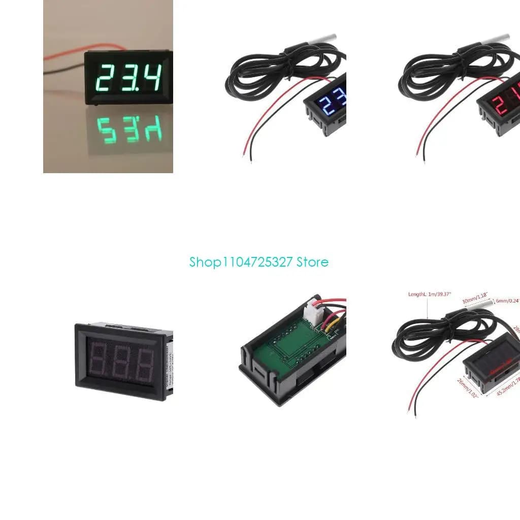 Termometro digitale impermeabile con display a LED con sonda per sensore temperatura portatile D8KF