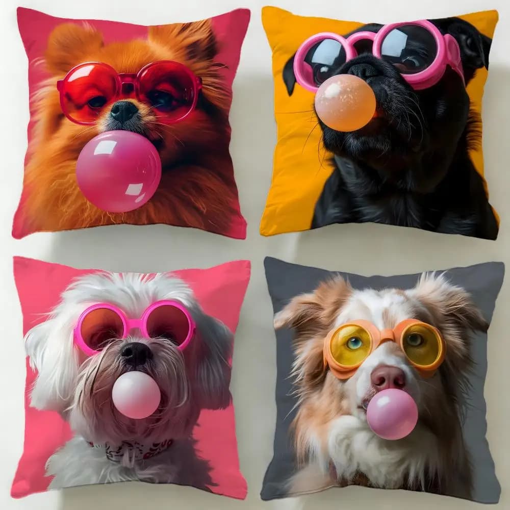 Cartoon A corgi dog wearing glasses Federa per cuscino morbida e facile da lavare – Versatile per divano, letto, viaggi e ufficio