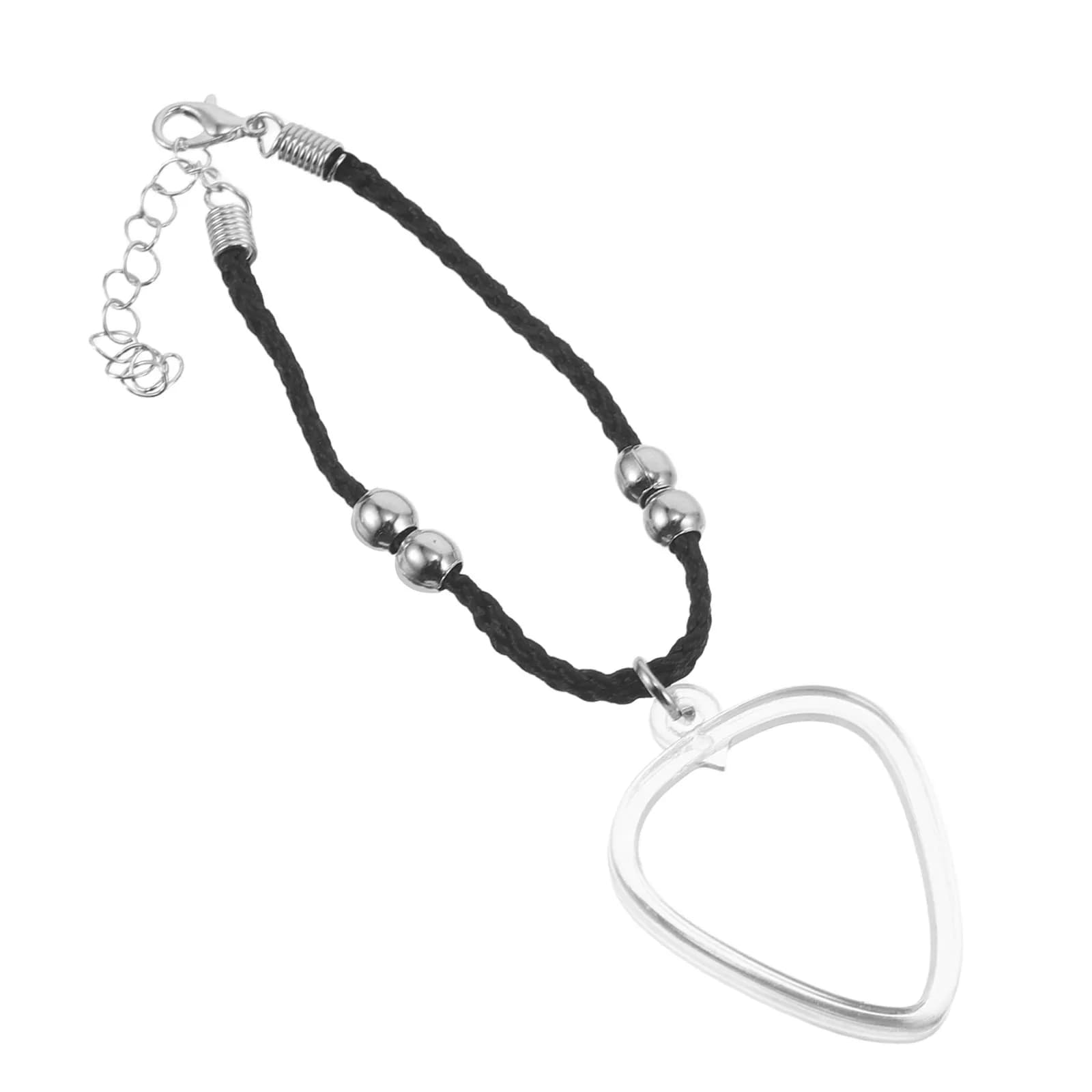 1Set Heart Shape Guitar Pick Holder Portable Storage Case Guitar Pick Bracelet Music Accessory Organizer for Guitarists Ukulele