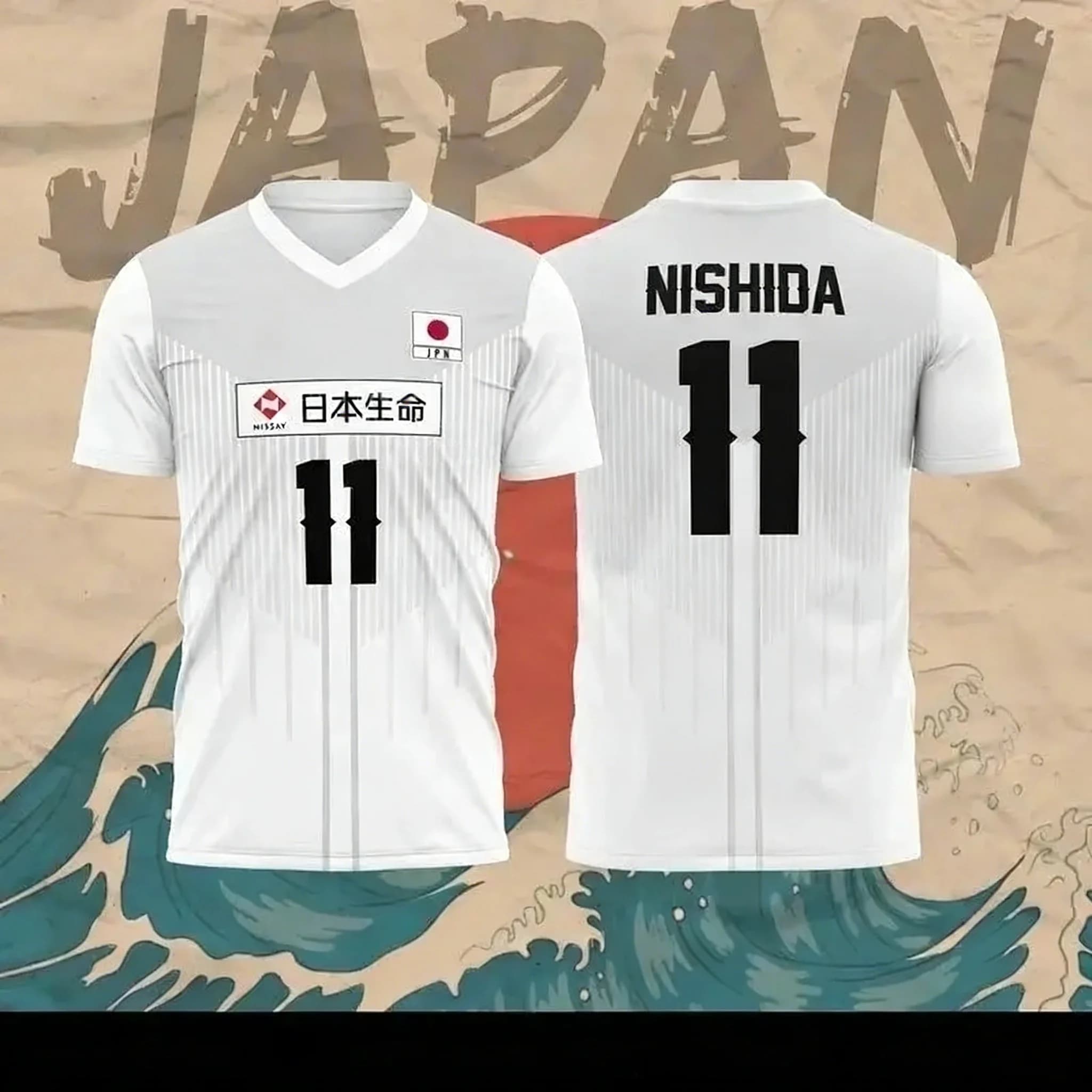 Maglia da pallavolo giapponese per uomo e donna, abbigliamento sportivo casual traspirante e ampio, T-shirt da spiaggia e surf, R. Takahashi n. 21, Ishikawa n. 14
