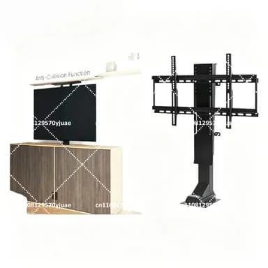 TV Electric Lift Bracket with Concealed Top Plate, Portable Cabinet Mount Monitor Stand
