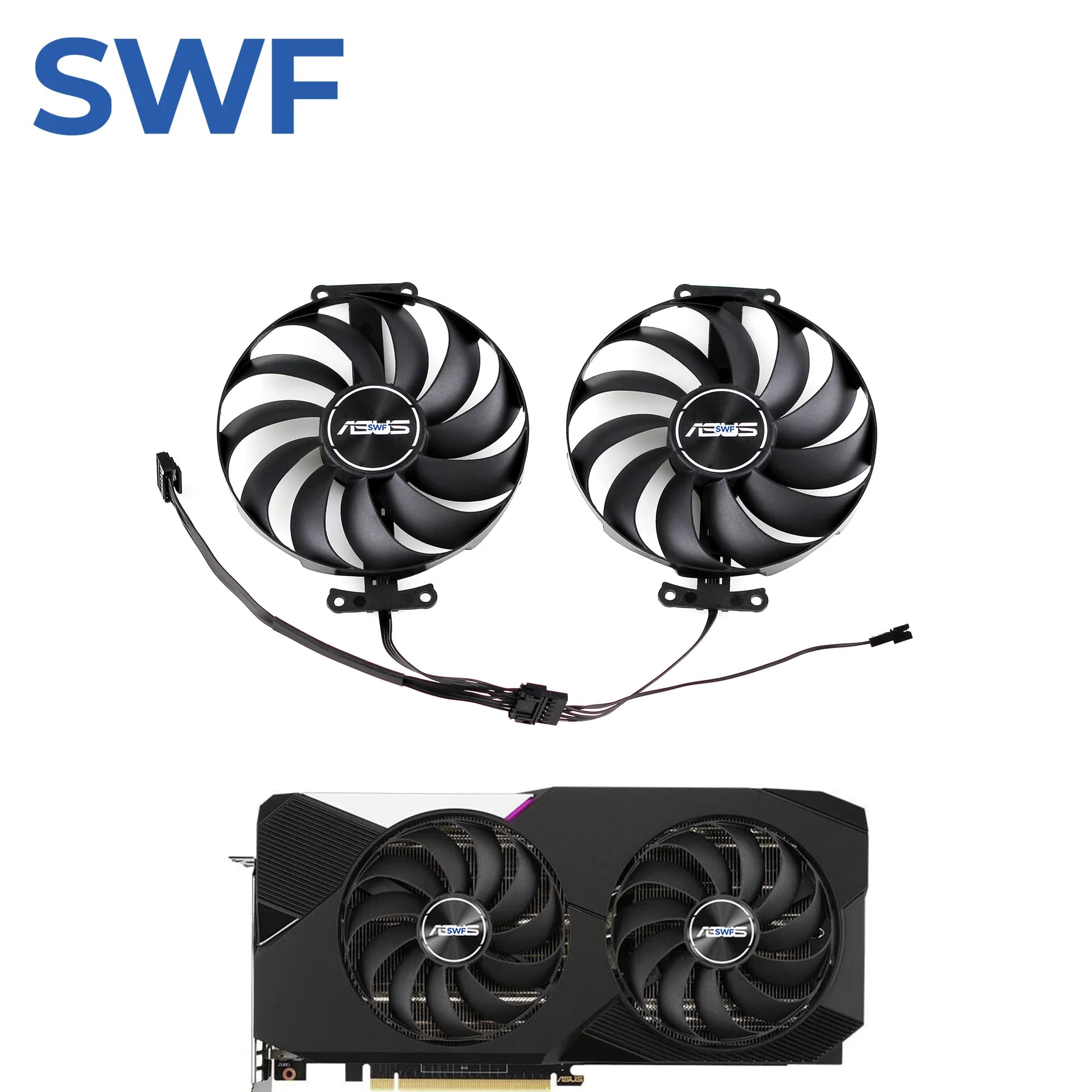 95MM T129215SU Ventola di raffreddamento per ASUS Dual GeForce RTX 3060 3070 Ti V2 OC Edition 8GB Ventola della scheda video FDC10U12S9-C CF1010U12S