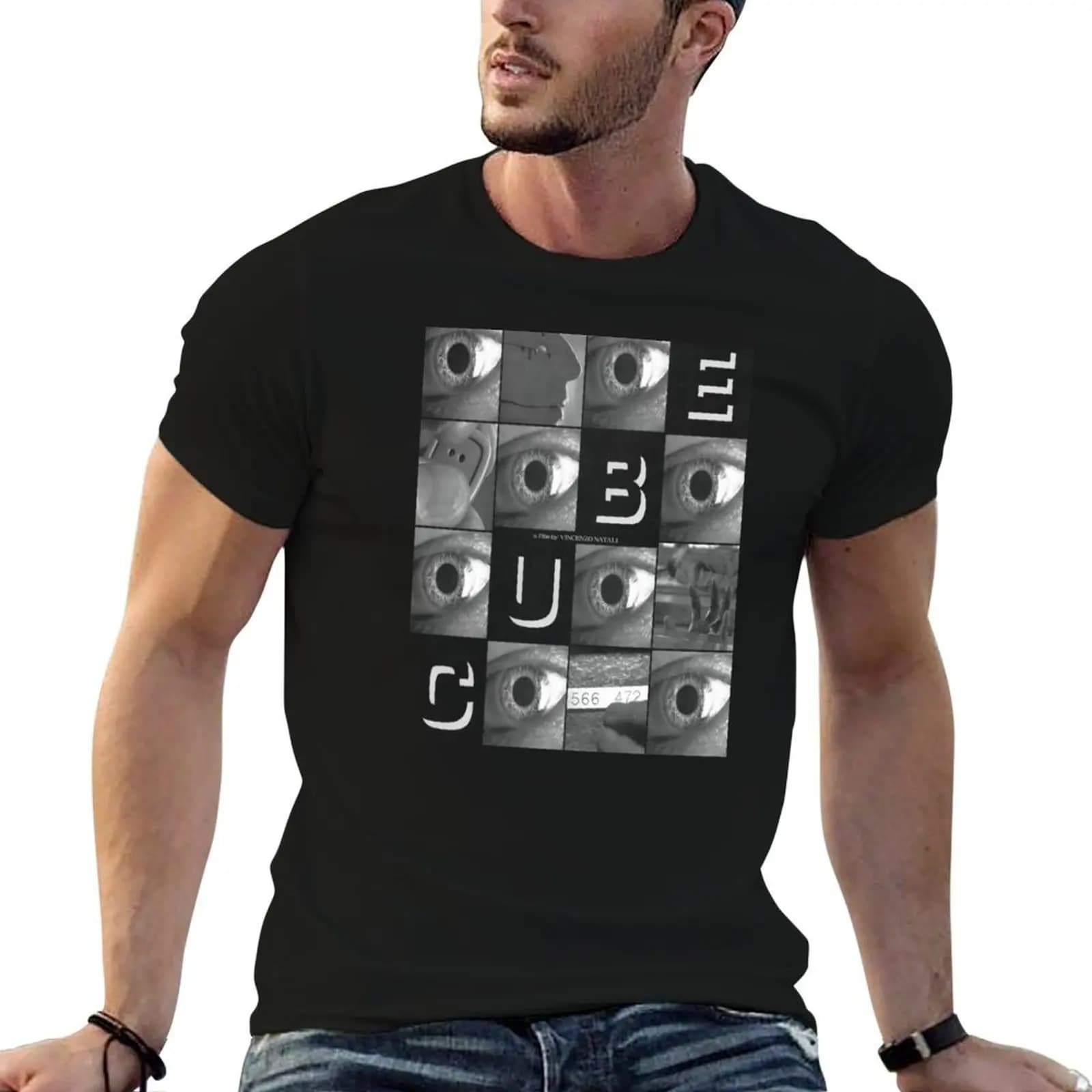 T-shirt con poster del film CUBE (1997) per uomo, confezione di t-shirt bianche da uomo, t-shirt firmate da uomo