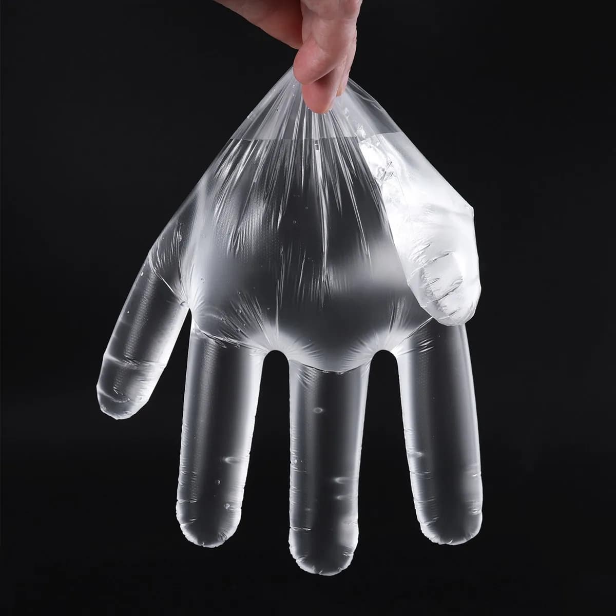300 Pezzi Guanti in Plastica Senza Lattice, Ambidestri, Taglia Grande, per Servizio Alimentare, Cucina e Pulizie
