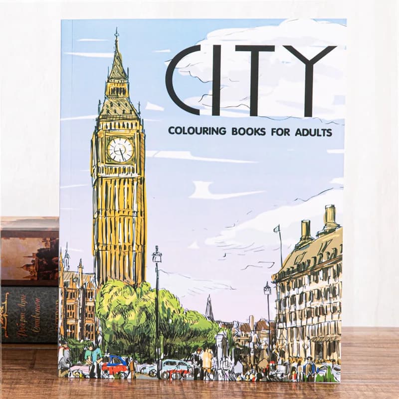 City Colouring Books for Adults Landscape Sketching Coloring Relieve Stress Graffiti Drawing Book