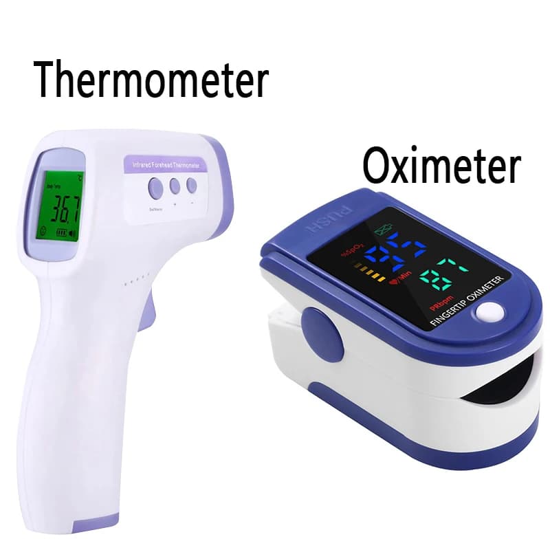 Contactless Infrared Thermometer for Body and Ear Temperature, Digital LCD Thermometer for Fever, Newborn and Adult finger Oximeter