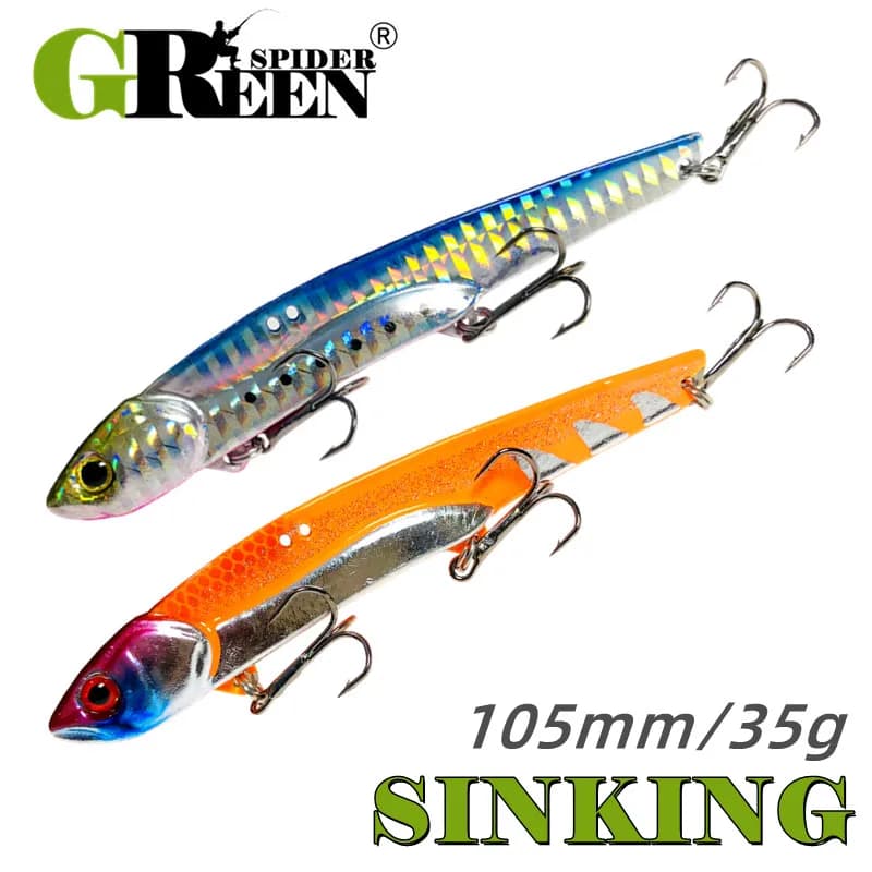 35g 10.5 centimetri di Metallo VIB LureFishing Cucchiaio di Pesca D'acqua Dolce Richiamo Duro Fetta Jig Esca Cucchiaio Attrezzatura Da Pesca in Metallo Jigging