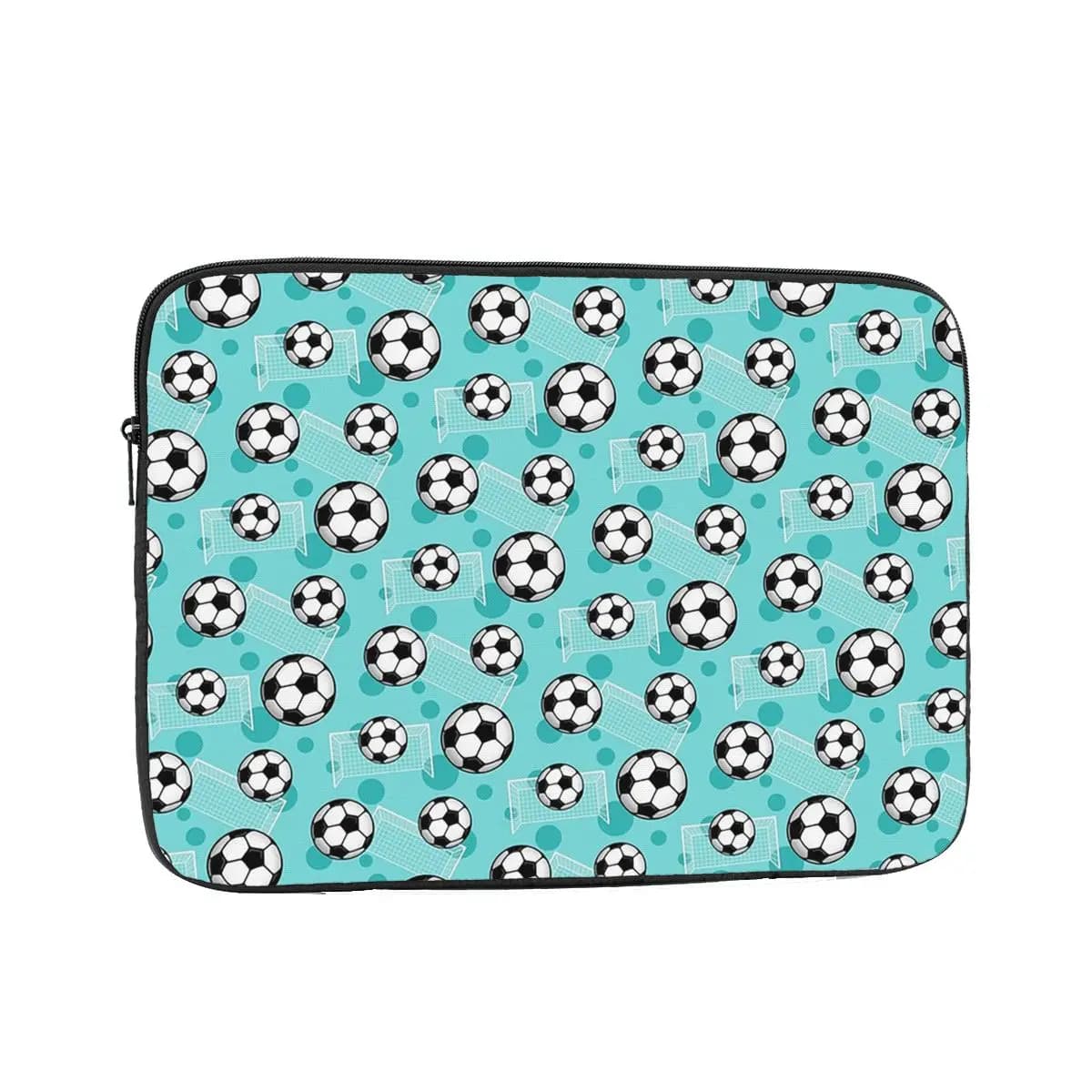 Modello pallone da calcio e portiera verde acqua - Borsa protettiva per laptop da calcio verde acqua Borsa per notebook Custodia antiurto per tablet