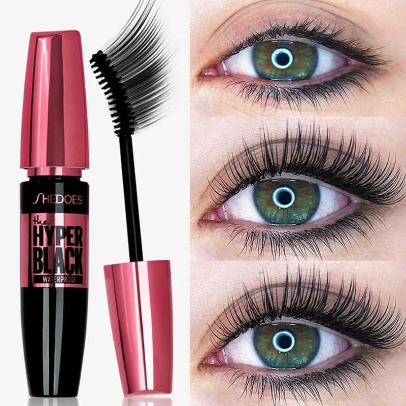4D waterproof black mascara often curling fast drying mascara not bloomed woman professional makeup lasting cosmetic eyes