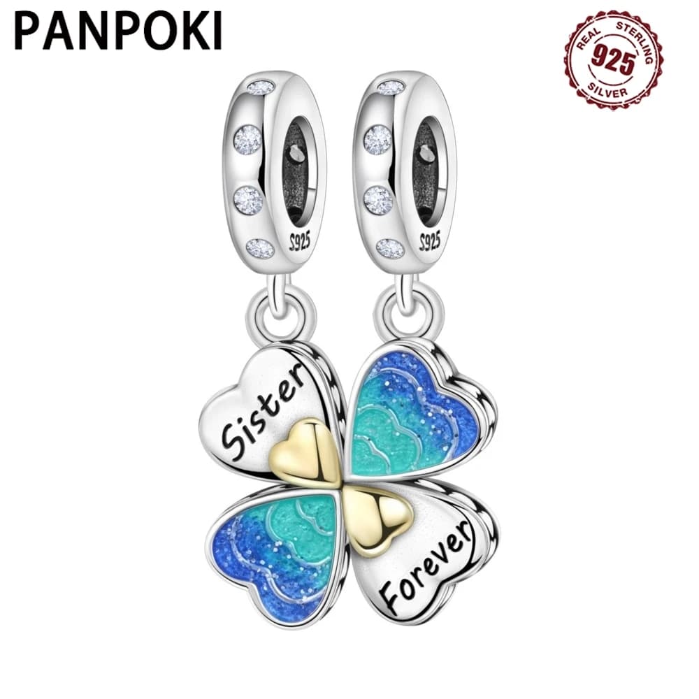 PANPOKI 925 Sterling Silver Separable Lucky Symbol Pendant Beads Original Pendants Bracelet Charm Jewelry Party DIY Trendy Gift