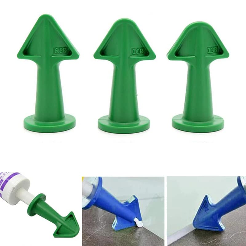 3 pezzi applicatore per ugello per mastice strumenti per calafataggio in silicone sigillante finitura kit per malta raschietto pulizia del pavimento piastrelle spatola per sporco