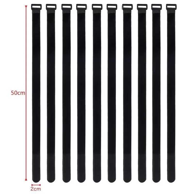10/20/30 pz 50 cm di Larghezza Fascette In Nylon Fibbia Inversa Cinghia Riutilizzabile Nastro Autoadesivo di Fissaggio Gancio Anello cinghia fissa appiccicosa