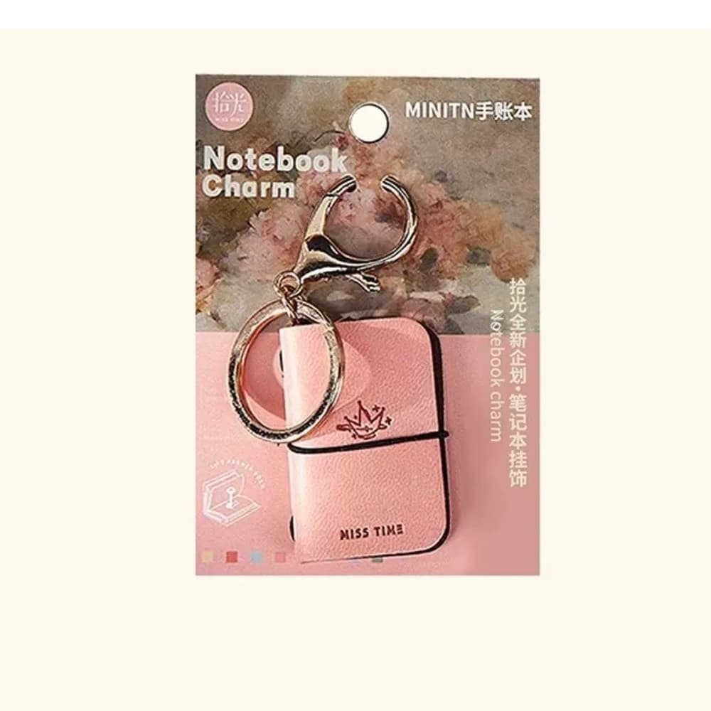 Diario Portatile in Pelle PU con Portachiavi, Mini Agenda Tascabile, Charm per Zaino, Pianificatore Giornaliero Compatto