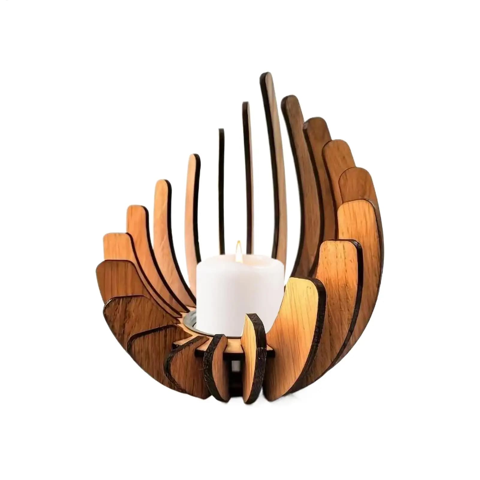 Portacandele in Legno Creativi, Candelabri per Tea Light, Centrotavola per Candele Aromaterapiche per Feste, Vacanze e Casa