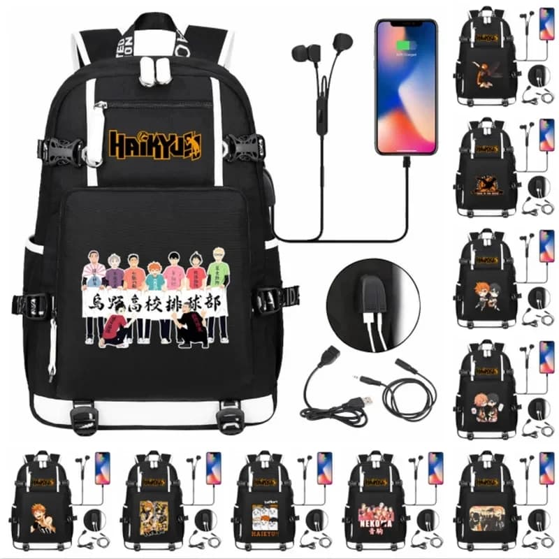 2026 Anime Haikyu Karasuno Backpack Student School Book Unisex Rucksack Travel Bags Fashion Laptop Shoulders A89U4