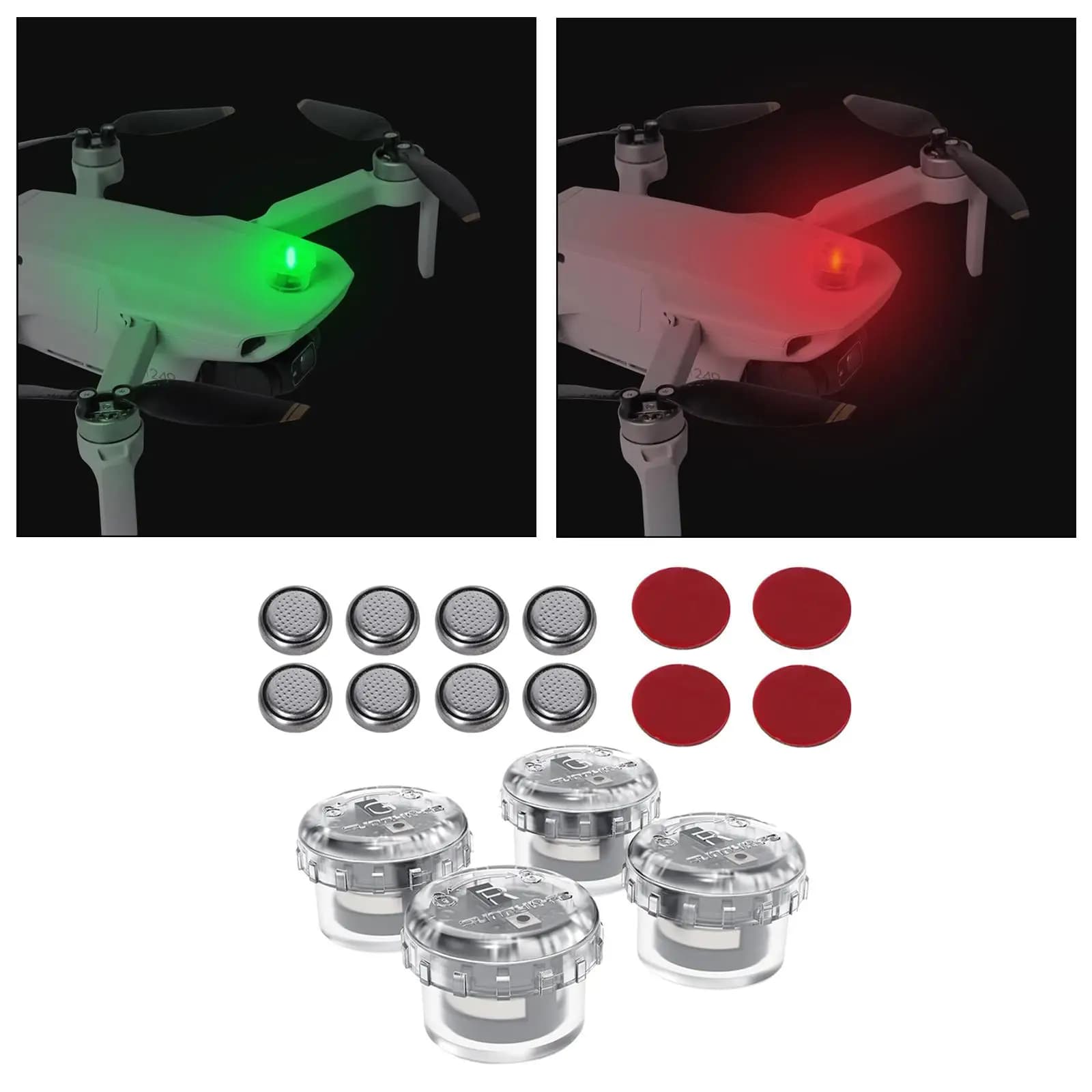 4x LED Night Flight Light Signal Night Flashing Light Extension Alarm Indicator Light for DJI Mavic Mini 2/ Mavic Air 2 / Mini