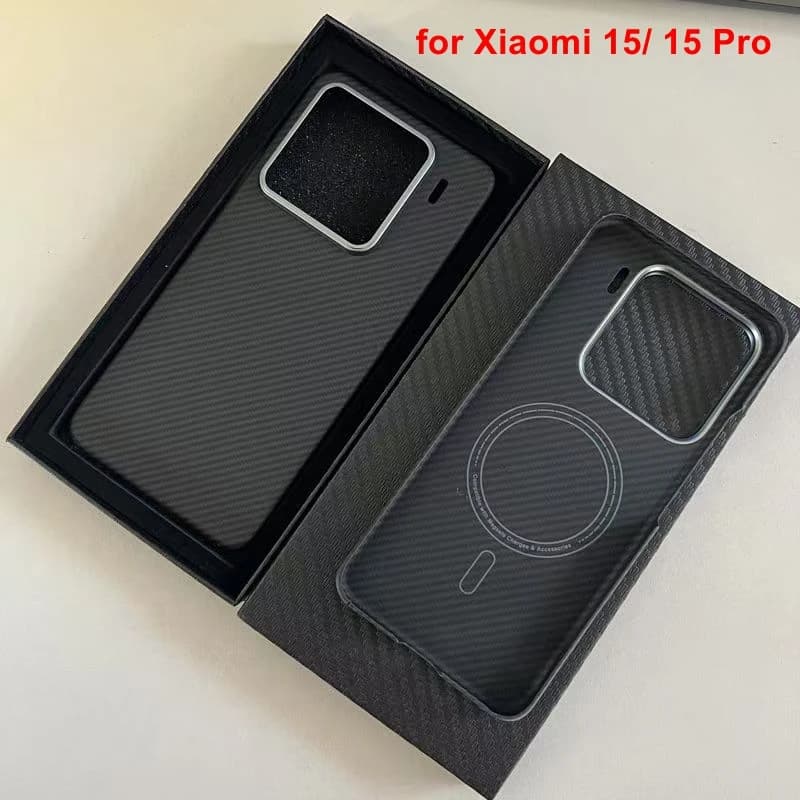 Real Carbon Fiber Phone Case for Xiaomi 15 Kevlar Full Coverage Half-Wrapped Tough Case Aramid Fiber Cover for Xiaomi 15 Pro