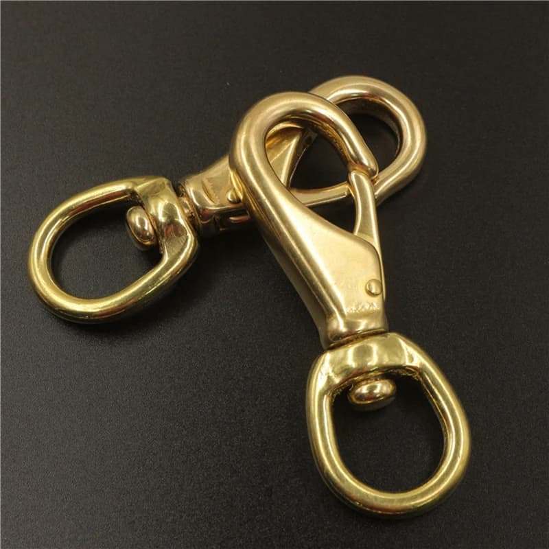 1 pz ottone massiccio girevole occhio moschettone gancio per barca multiuso Fob Clip cavallo Gear Marine Pet Rope Clips 6/8"