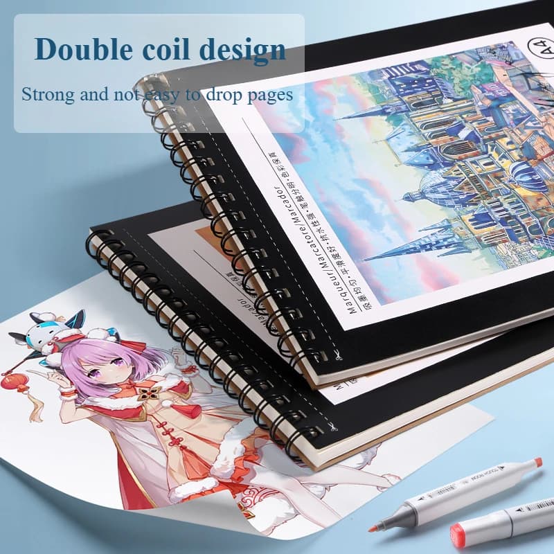 40pcs A4 Marker Pen Sketchbook Absorbs Evenly Ink for Painting and Writing of Various Marker Pens 21*29cm/26*37.5cm