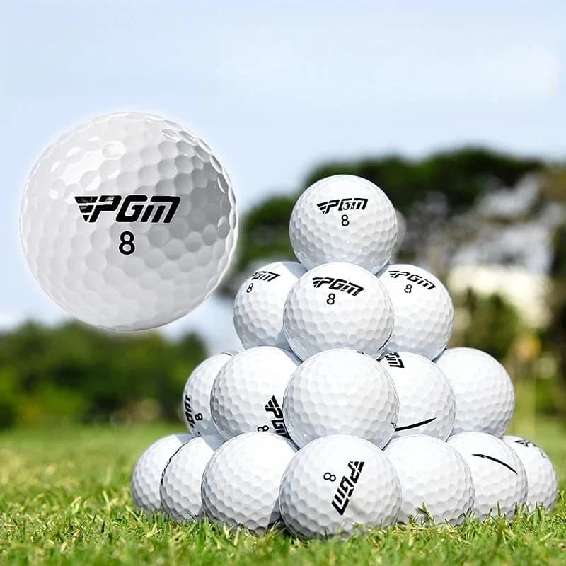 10 Palline da Golf Speciali a Doppio Strato per Campo Pratica, con Linea di Mira e Cinghia, ad Alto Rimbalzo, Lunga Distanza e Basso Spin Invertito Q031