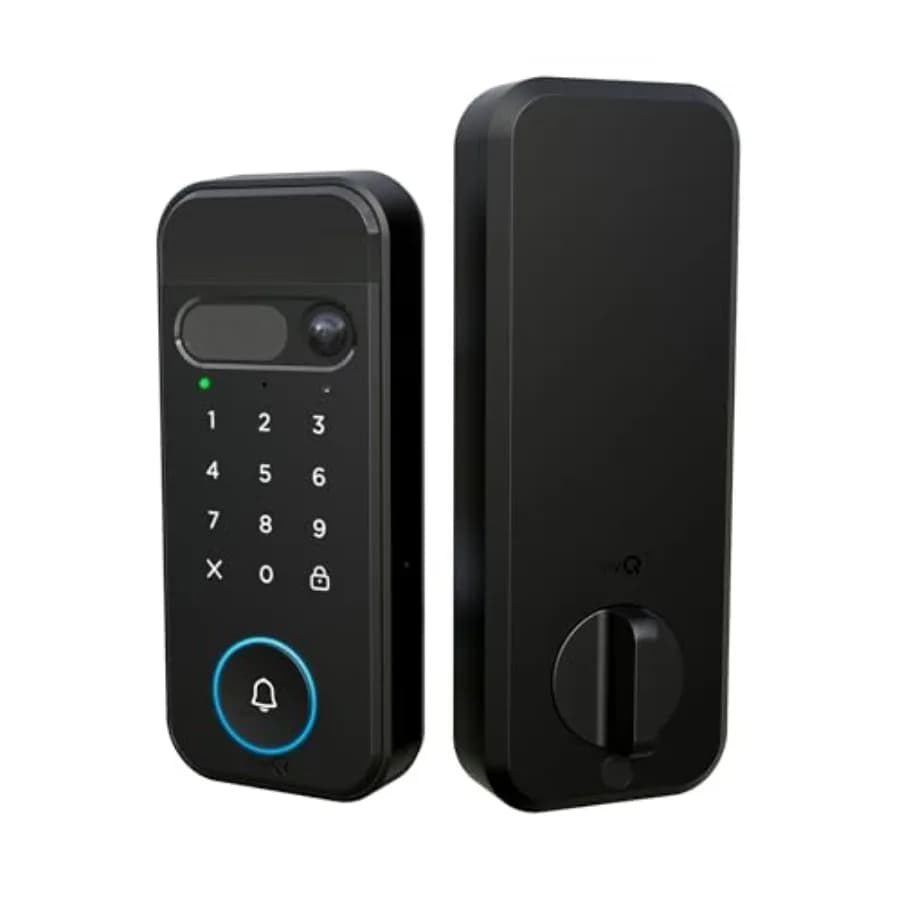 Serratura Intelligente myQ Secure View 3-in-1 con Videocitofono 2K HDR, Accesso Facciale, Impronta Digitale, PIN e Controllo App
