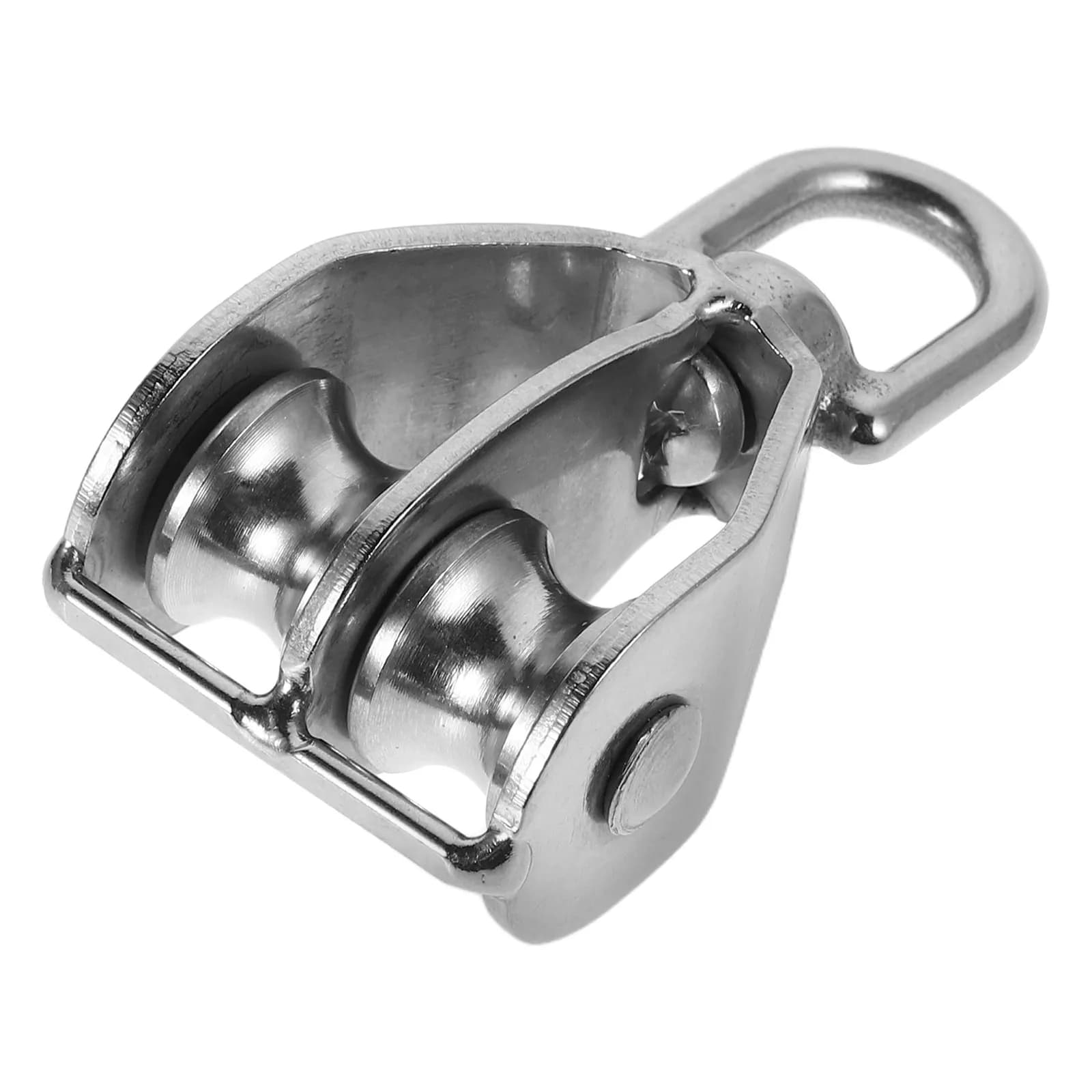 Stainless Steel Marine Pulley Dual Wheel Heavy Duty Lifting Traction System for Wire Rope Cable Fishing Vessels Dock Rigging