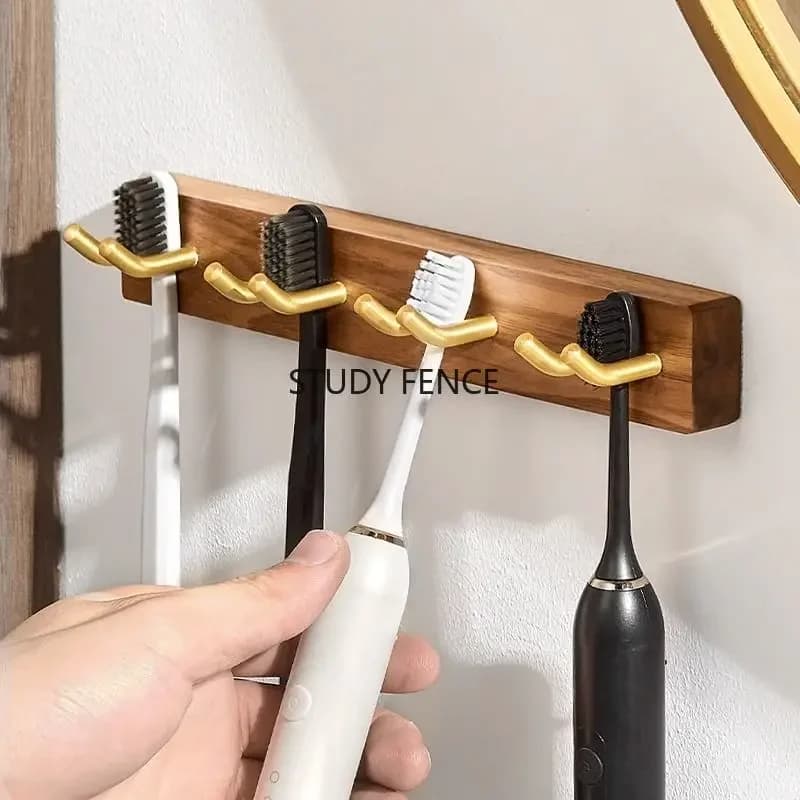 Non Perforated Toothbrush Holder Double/Triple/Four Person Toothbrush Holder No Glue Included Bathroom Supplies Wall Tools