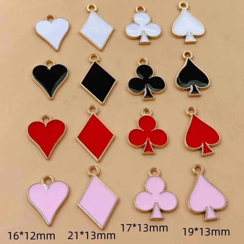 10 pz/16 pz Smalto Carta Da Gioco Joker Pendenti e Ciondoli per la Produzione di Gioielli FAI DA TE Cartoon Pendenti e Ciondoli Collane Pendenti Orecchini Accessori