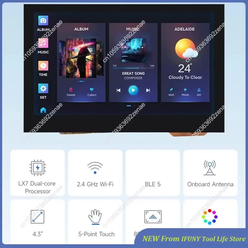 ESP32-S3 4.3 inch Touchscreen for Arduino IDE 800X 480 5-point LCD Touch Screen New