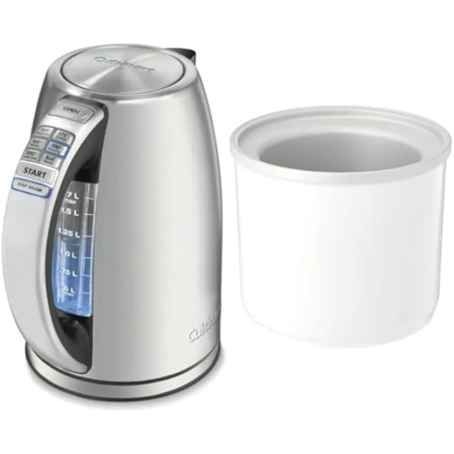 1,7 Liters Stainless Steel Electric Kettle with 6 Temperatures ICE-45RFB Preset and 1.5 Liters Freezer Gelatiera