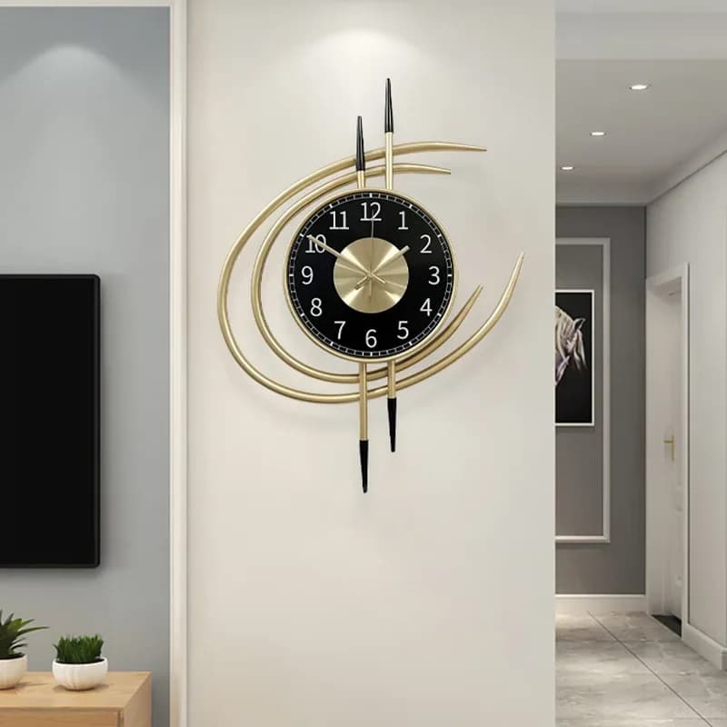 Wall clock wrought iron fashion clock mute bedroom wall decorative clock metalwallclock wall watch