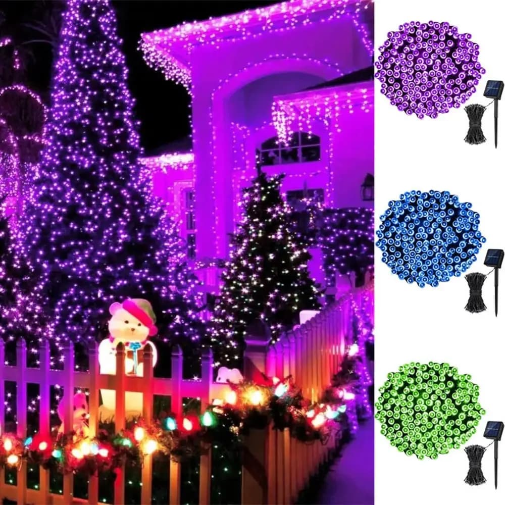 Luci Solari da Giardino 22M/200LED, 8 Modalità di Illuminazione, Luci Fatate Multicolore per Esterni, Catena Luminosa Solare Impermeabile